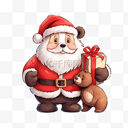熊海图片_圣诞老人和熊
