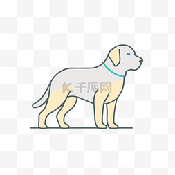 拉布拉多猎犬图片_一只狗的线条插图 向量
