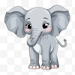 蓝色大象卡通图片_大象卡通動物