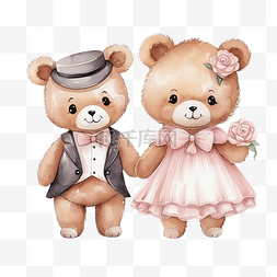 结婚周年纪念日图片_可爱的泰迪熊新娘新郎浪漫爱情婚