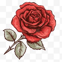 卡通玫瑰花贴纸图片_簡單的玫瑰