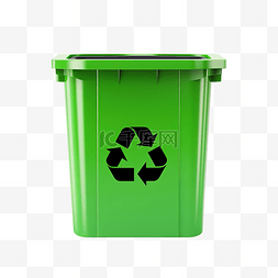 带有回收符号的绿色回收箱