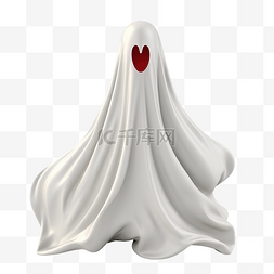 尖牙图片_3D 渲染插图可怕的白色幽灵，有尖