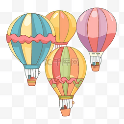 彩色气球热气球图片_气球剪贴画套不同的热气球与彩色