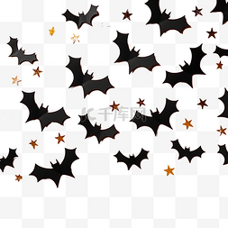 黑金色动物图片_万圣节平铺组合物，黑纸蝙蝠飞起