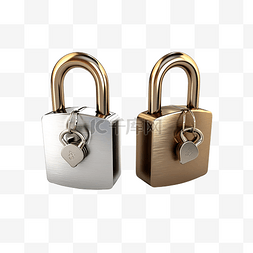 两色背景图片_两个锁定的挂锁隔离 3d 渲染
