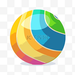 沙滩球剪贴画隔离彩色条纹球或球
