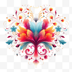 图像装饰品图片_彩色花卉装饰元素 ai 图像生成横
