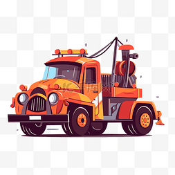 卡车拖车图片_拖车剪贴画矢量复古卡车拖车卡通