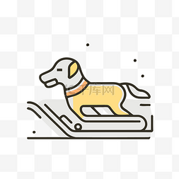 拉雪橇的狗图片_灰色背景上的雪橇狗图标 向量