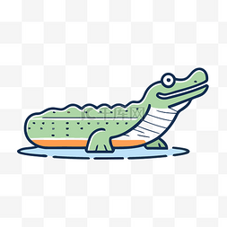 浅色背景上的绿色和蓝色鳄鱼标志