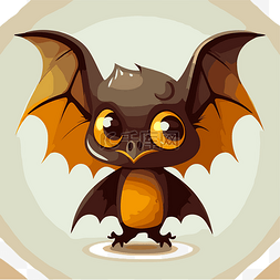 橙色和黑色图片_蝙蝠剪贴画可爱的小卡通蝙蝠，有