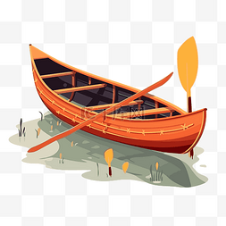 海滩上的船图片_独木舟剪贴画 独木舟在绿草如茵