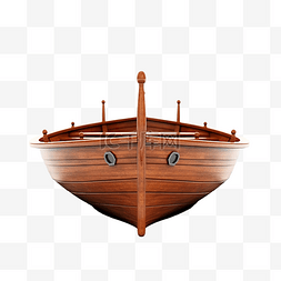 划船3d图片_木船的 3d 插图