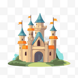 简单的城堡剪贴画卡通城堡图标矢