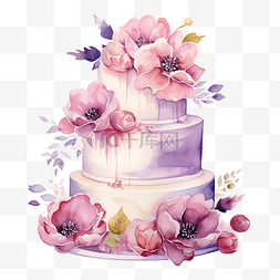 水彩婚礼蛋糕