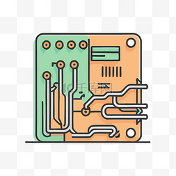 电路板icon图片_显示带有电线的蚀刻电路板的图表