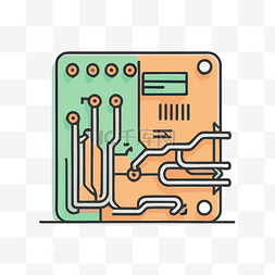 刻痕背景图片_显示带有电线的蚀刻电路板的图表