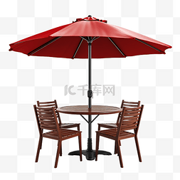 餐厅的桌子和雨伞
