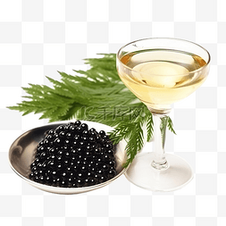 黑景图片_圣诞树上的黑鱼子酱和香槟