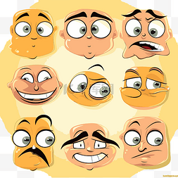 人物面部表情图片_傻脸剪贴画卡通人物面部表情男人
