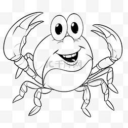 动物水里图片_概述了快乐的寄居蟹卡通人物在贝