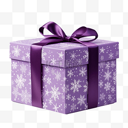 有雪花的紫色礼品盒