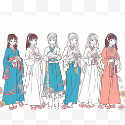 梨花适量图片_穿着韩服的中国动漫女孩