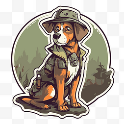 向量的肖像图片_军装猎犬的肖像剪贴画 向量
