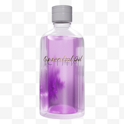 3d渲染精油瓶紫色自然