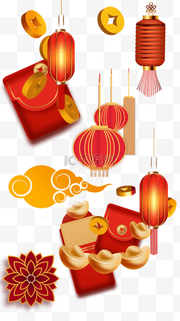中国新年春节组图竖图红包