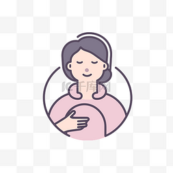 用户体验设计图片_女人抱着胸部，用手臂圆形图标设