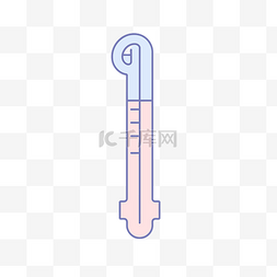 蓝色和粉色温度计的插图 向量