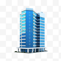 蓝色住宅摩天大楼