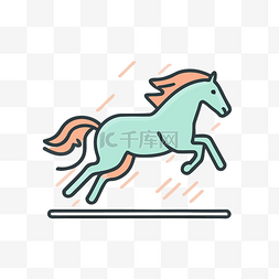 马跳跃的动画线条草图 向量