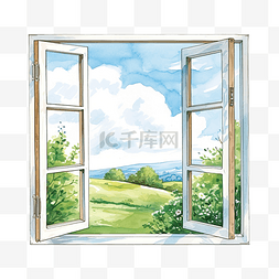窗户的玻璃图片_打开的窗户的插图