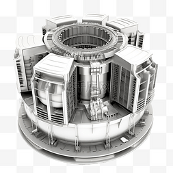 放射性的图片_3d 核反应堆发电厂图