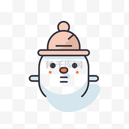 戴着帽子和围巾的可爱雪人 向量