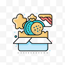 cookie图片_盒子里食物的图标 向量
