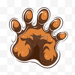 熊爪剪贴画大棕色和白色爪子标志