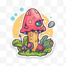 看起来像植物的粉红色怪物蘑菇 