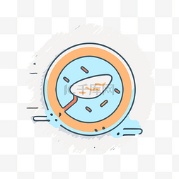 飞盘设计图片_勺子图标盘上的米饭 向量