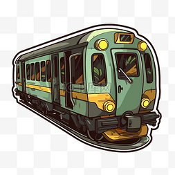 卡通地铁列车图片_火车车厢贴纸设计 向量