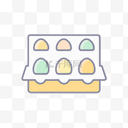 灰色背景上鸡蛋的线条图标 向量