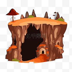 洞穴剪贴画卡通地下洞穴与白色背