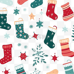 聖誕襪图片_無縫圖案與聖誕襪