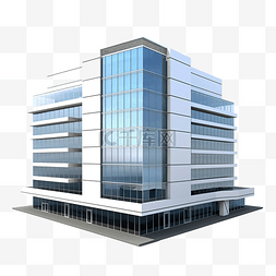 城市玻璃大楼图片_办公大楼的 3d 插图