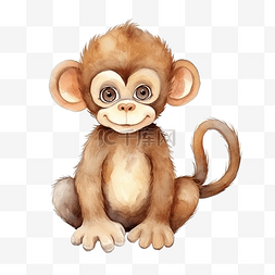 玩具猴图片_水彩猴子可爱卡通