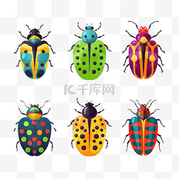 昆虫主题图片_丑角虫子昆虫和花园概念以彩色主