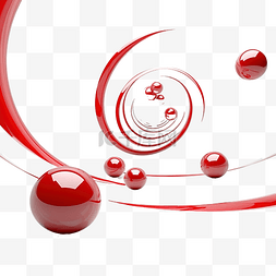 与红色螺旋球的抽象背景